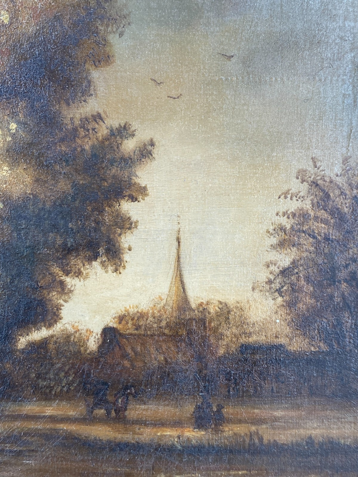 * ÖLGEMÄLDE LANDSCHAFT MIT FISCHER HANNA GOSZCZYNSKA 1985 VINTAGE