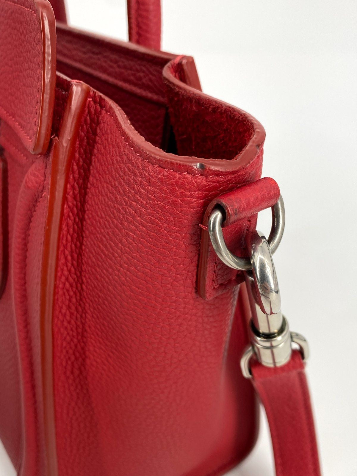 *HANDTASCHE CÉLINE LUGGAGE NANO LEDER POP RED SCHULTERRIEMEN ITAL