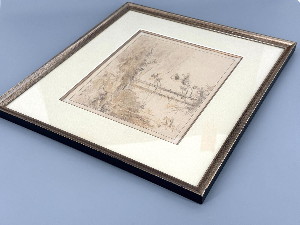 *ZEICHNUNG NELSON KINSLEY WALDLANDSCHAFT 1935 SIGNIERT GRAFIK