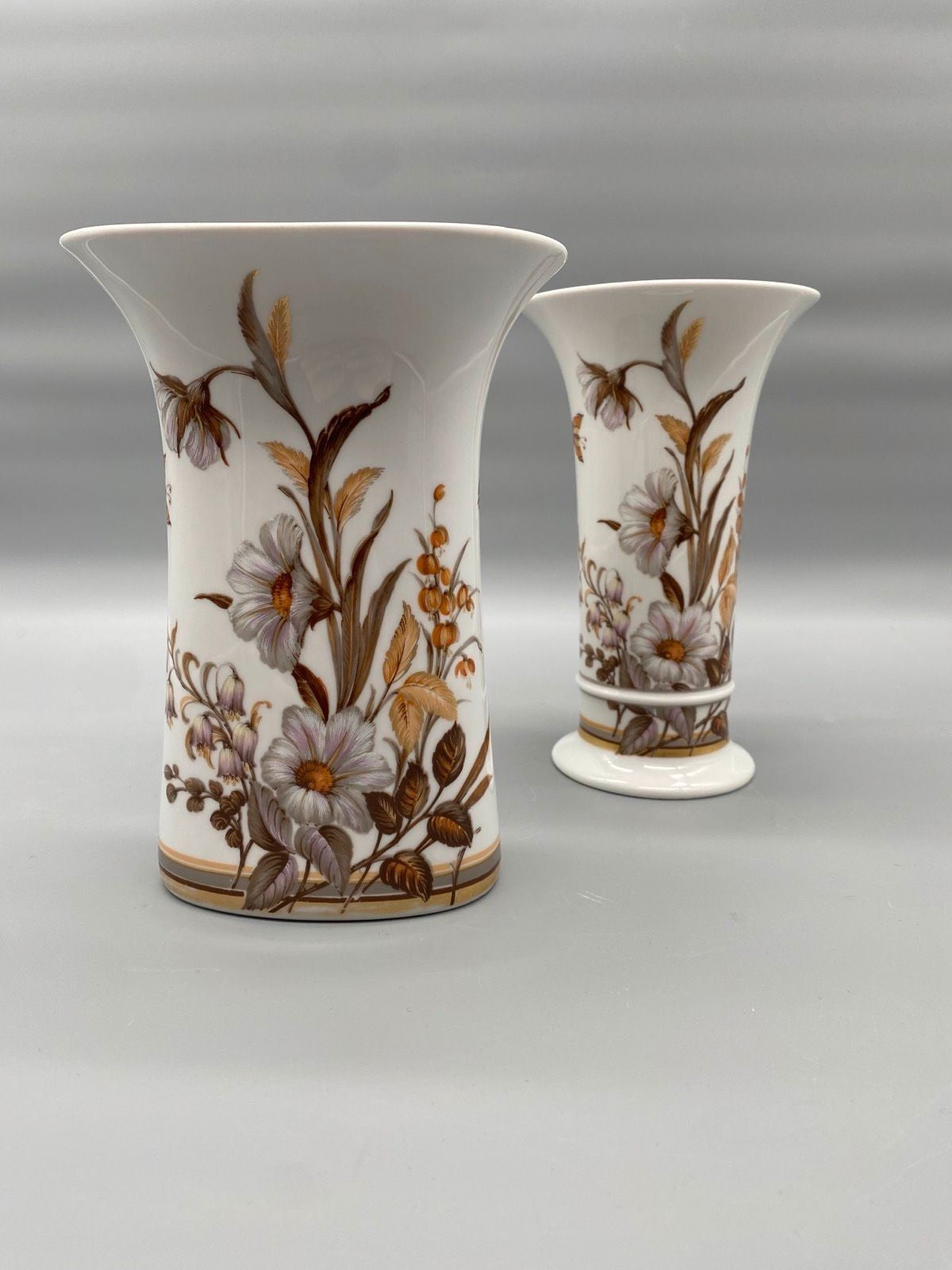 * SET AK KASIER PORZELLAN VASE BLUMEN VINTAGE 50/60er RUND