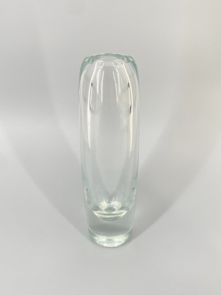 * GLAS VASE KRISTALLGLAS MASSIV DICKES GLAS VINTAGE