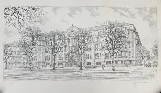 * HEINZ WEHLISCH ZEICHNUNG BADISCHE KOMMUNALE LANDESBANK SIGNIERT