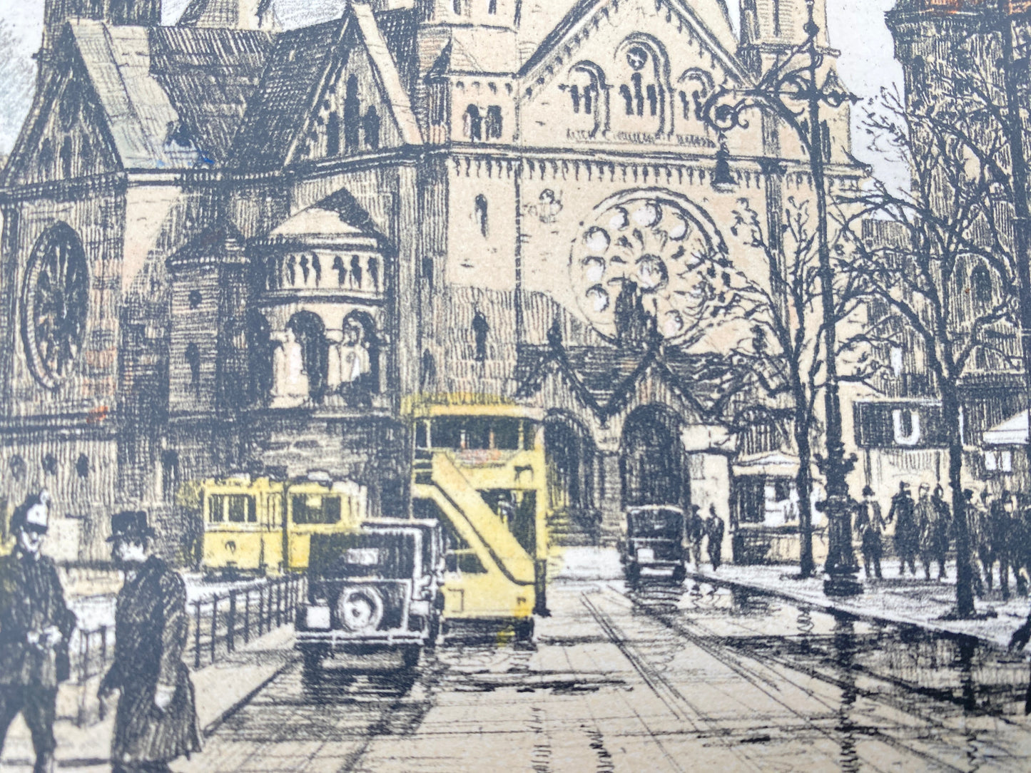 HEINZ WEHLISCH BERLIN HARDENBERGSTR 1930 ORIGINAL RADIERUNG KOLORIERT SIGNIERT