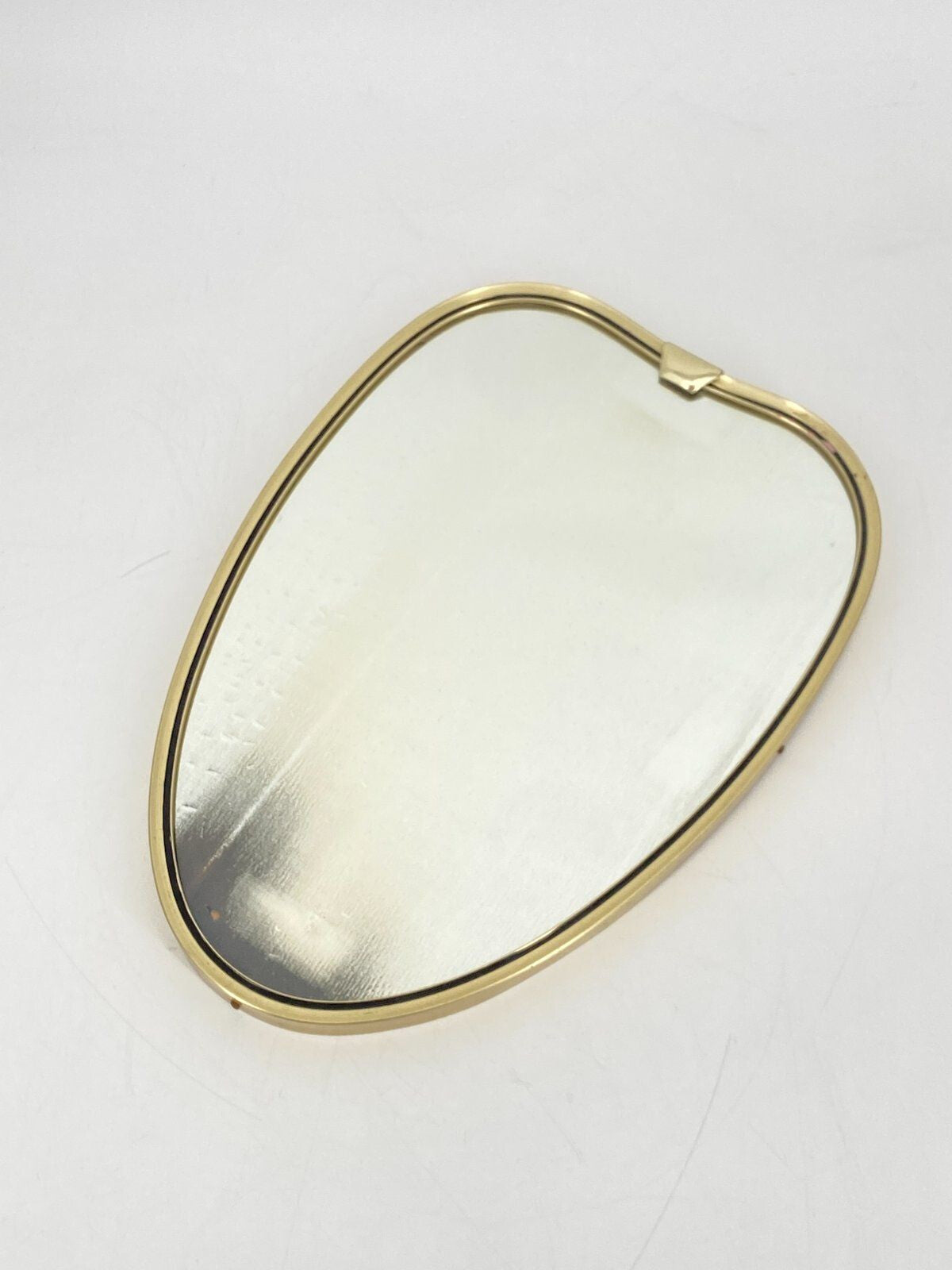 * WANDSPIEGEL ROCKABILLY 50ER OVAL MESSING HERZFORM SPIEGEL