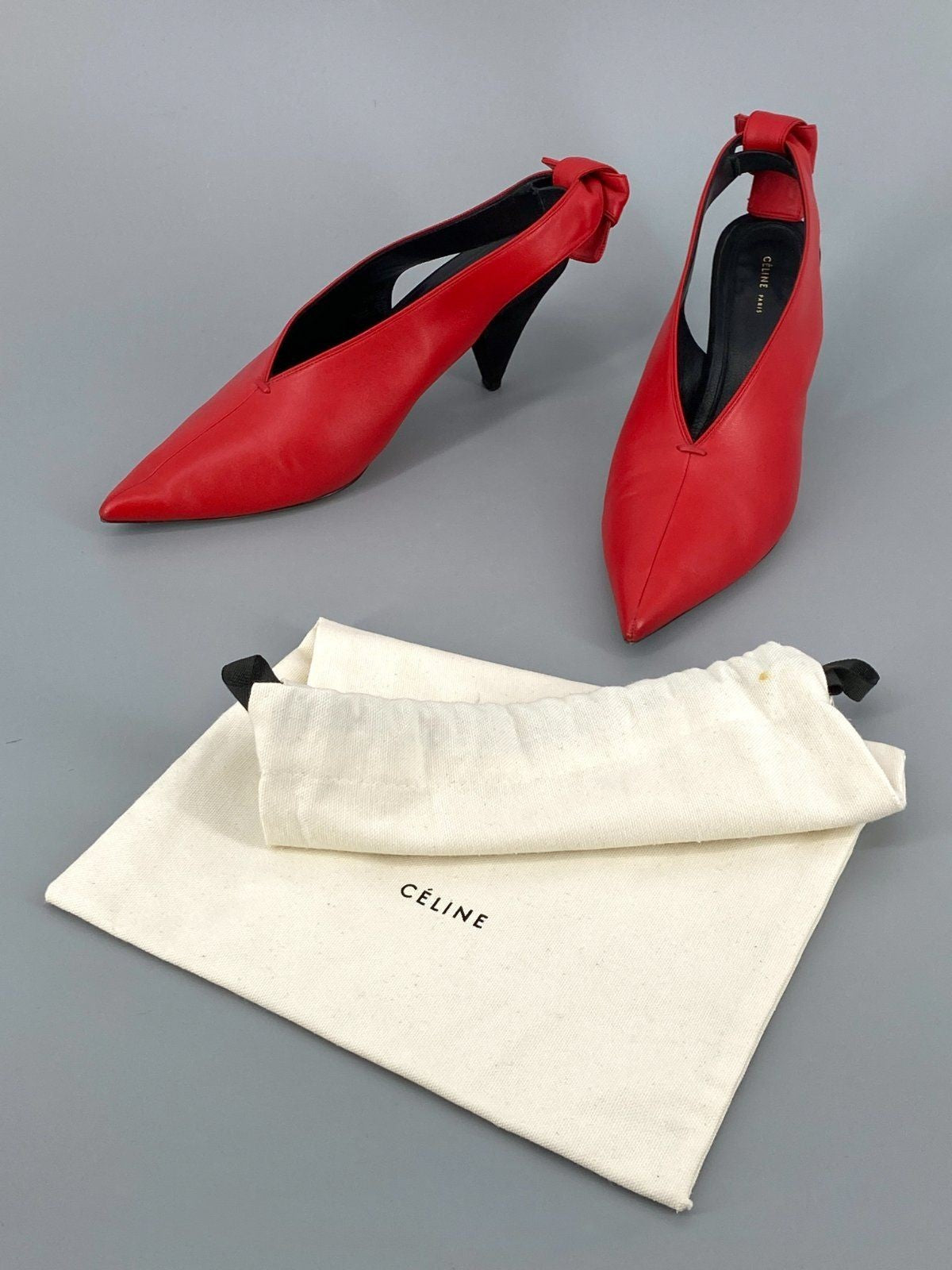 * DAMENSCHUHE CÉLINE PUMPS LEDER 39 FEUERROT ITALY PHOEBE PHILO