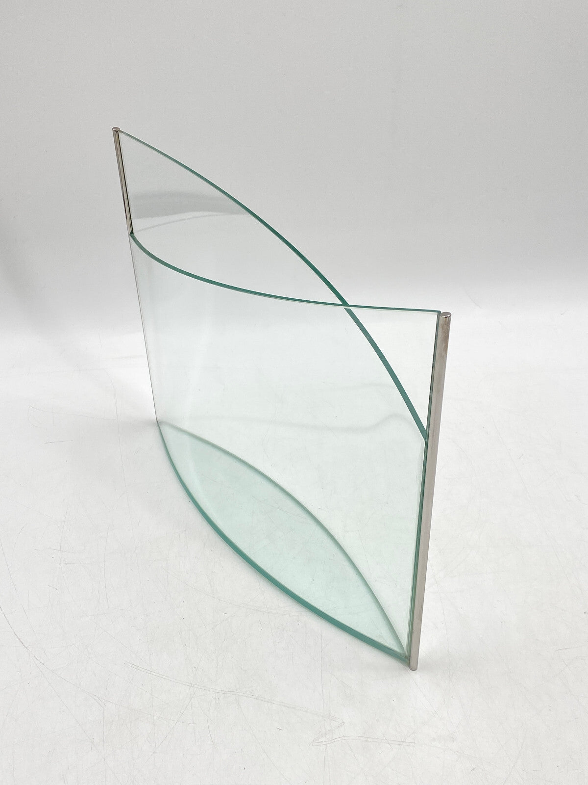 * KUNSTVOLLE VASE GLAS GLASVASE EDELSTAHL MID CENTURY DESIGN