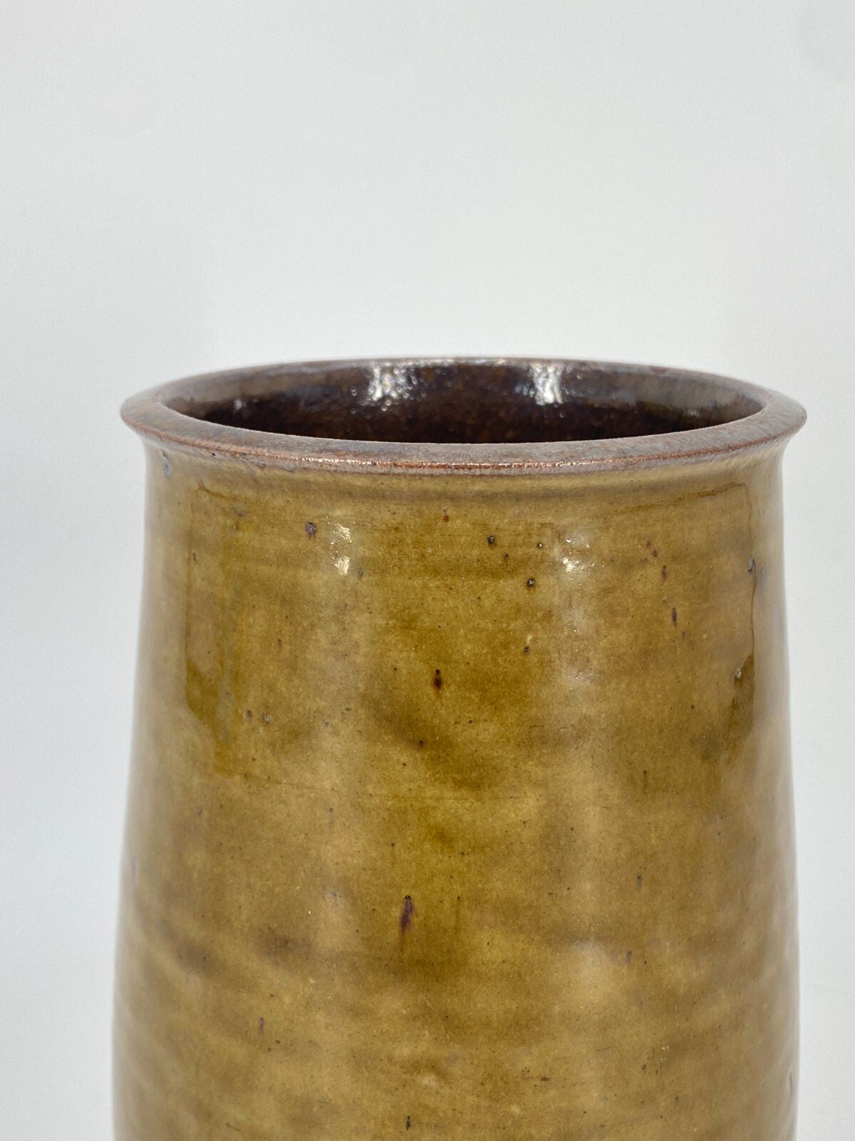 * STUDIOKERAMIK VASE PAUL EYDNER VEB DDR KERAMIK VINTAGE OCKER