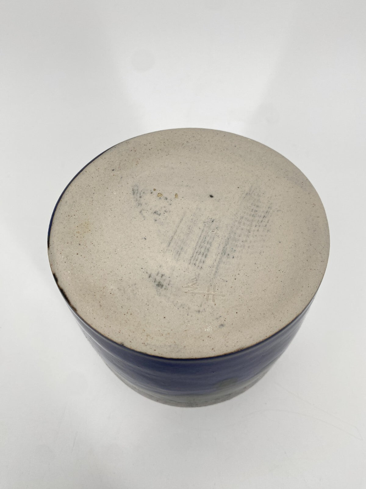 * MID CENTURY HUBERTUS MENZEL STUDIO KERAMIK VASE TOPF BLAU BRAUN 13,5CM