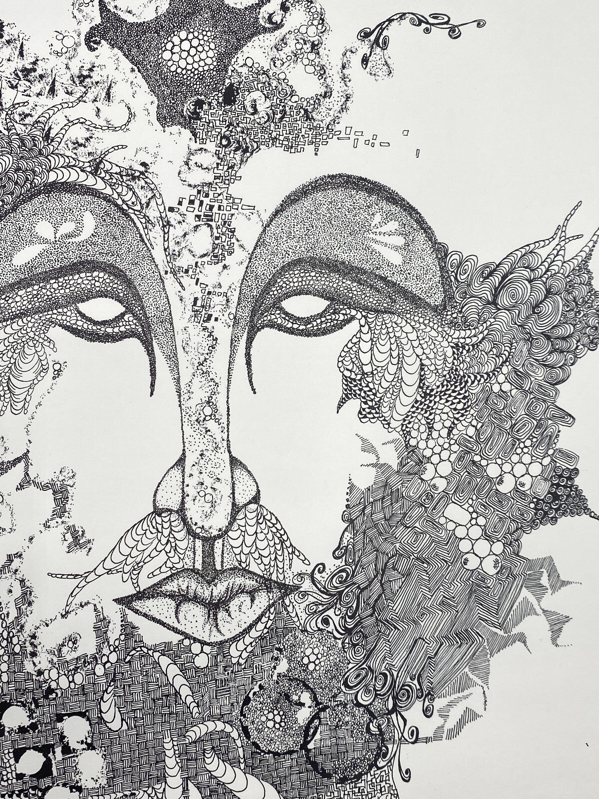 * 1v2 ANNELIE STÄRK GRAFIK DRUCK ABSTRAKT SURREAL GESICHT ZEICHNUNG SIGNIERT 70