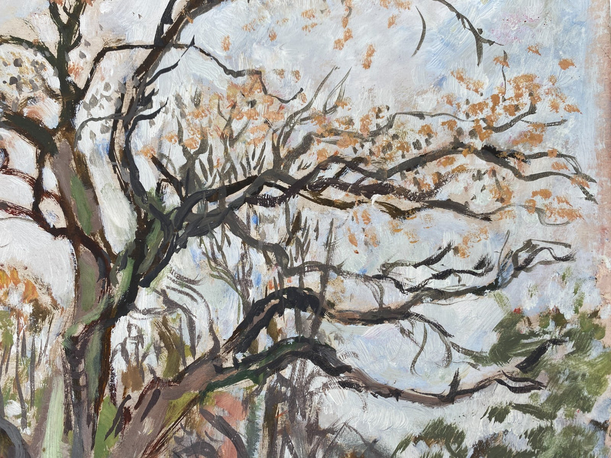 *ÖLGEMÄLDE SONNENSCHEIN IM HERBST VOIGTLÄNDER 1942 IMPRESSIONISMUS BAUM UNIKAT