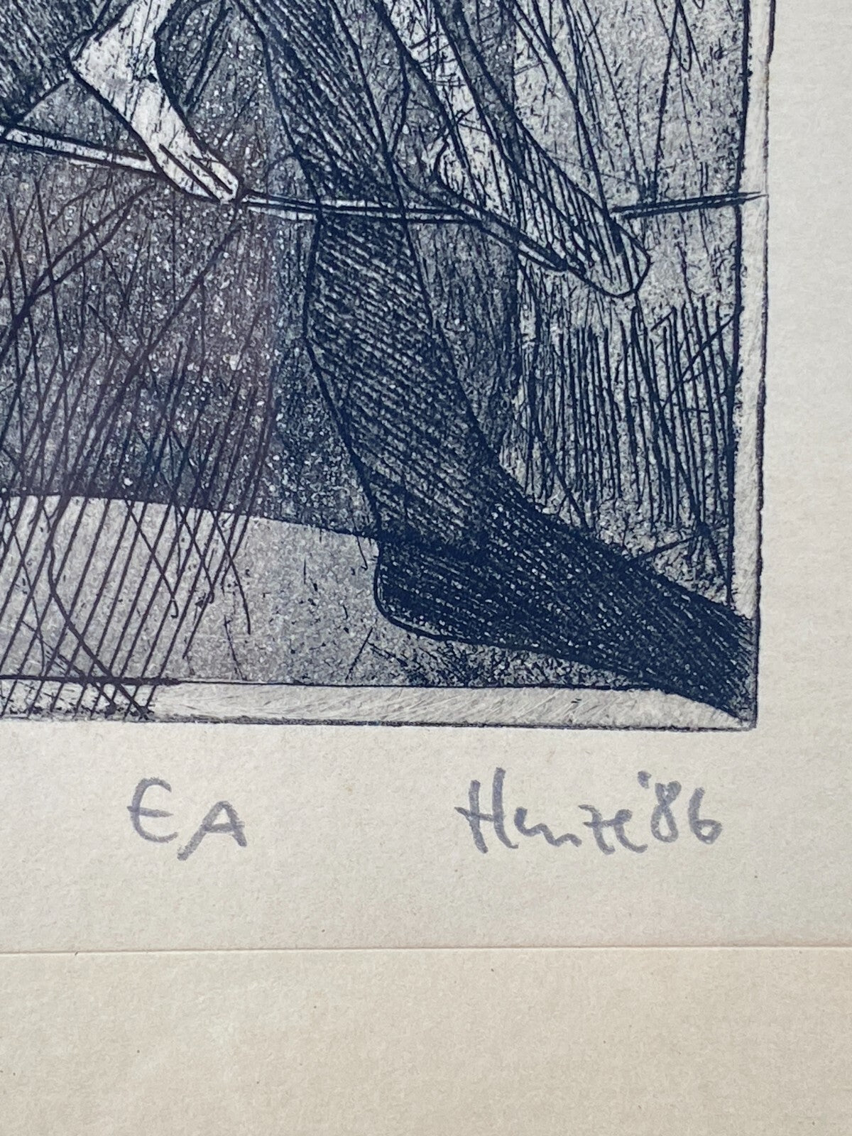 * RADIERUNG RAINER HENZE SIGNIERT SEILTÄNZER EA KÜNSTLEREXEMPLAR VINTAGE