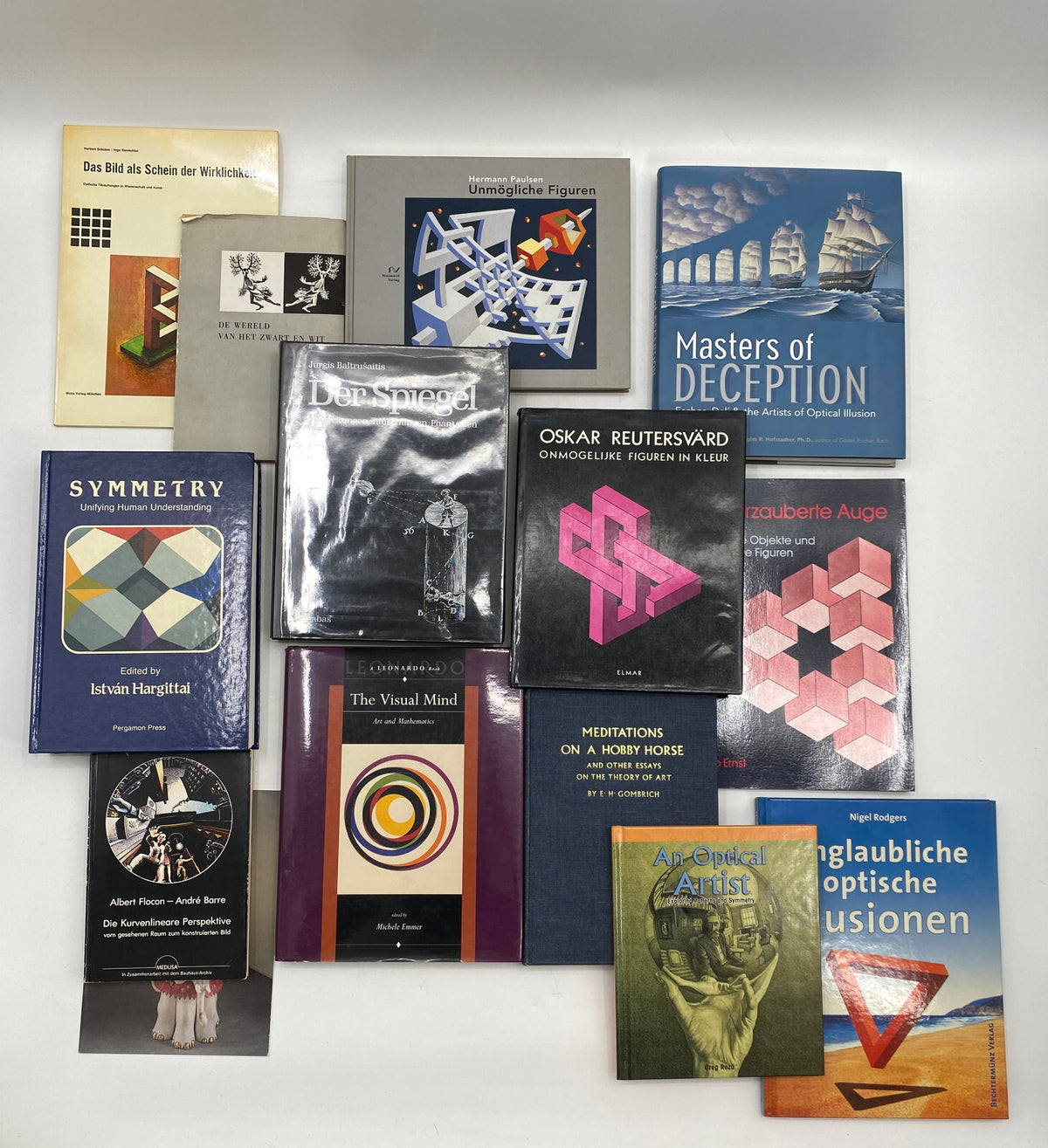 * KONVOLUT 13 BÜCHER BUCH OPTISCHE ILLUSIONEN SYMMETRIE FIGUREN