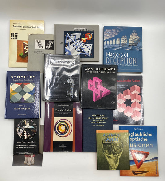 * KONVOLUT 13 BÜCHER BUCH OPTISCHE ILLUSIONEN SYMMETRIE FIGUREN