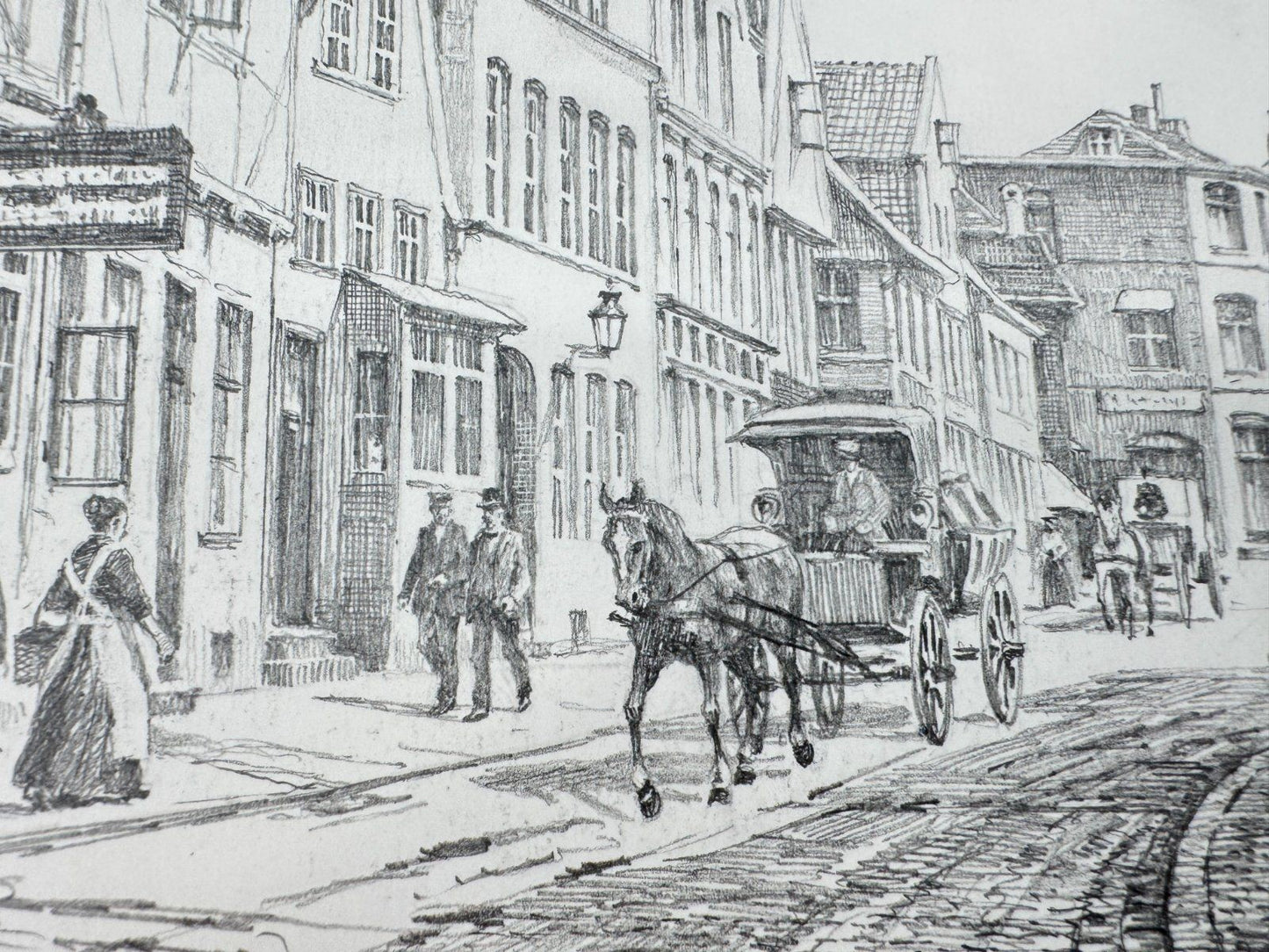 * HEINZ WEHLISCH ZEICHNUNG ITZEHOE SANDBERG UM 1912 ANSICHT