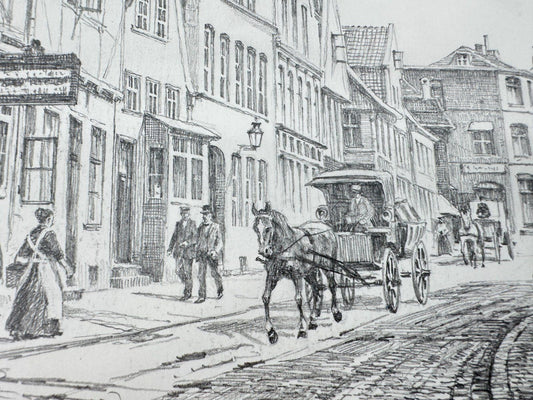 * HEINZ WEHLISCH ZEICHNUNG ITZEHOE SANDBERG UM 1912 ANSICHT