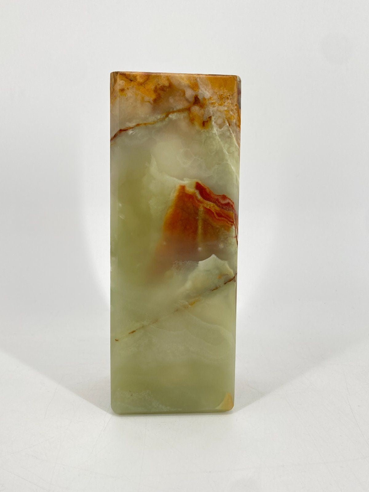 * BLOCKVASE ONYX MARMOR VASE QUADRATISCH STEIN VINTAGE 70ER