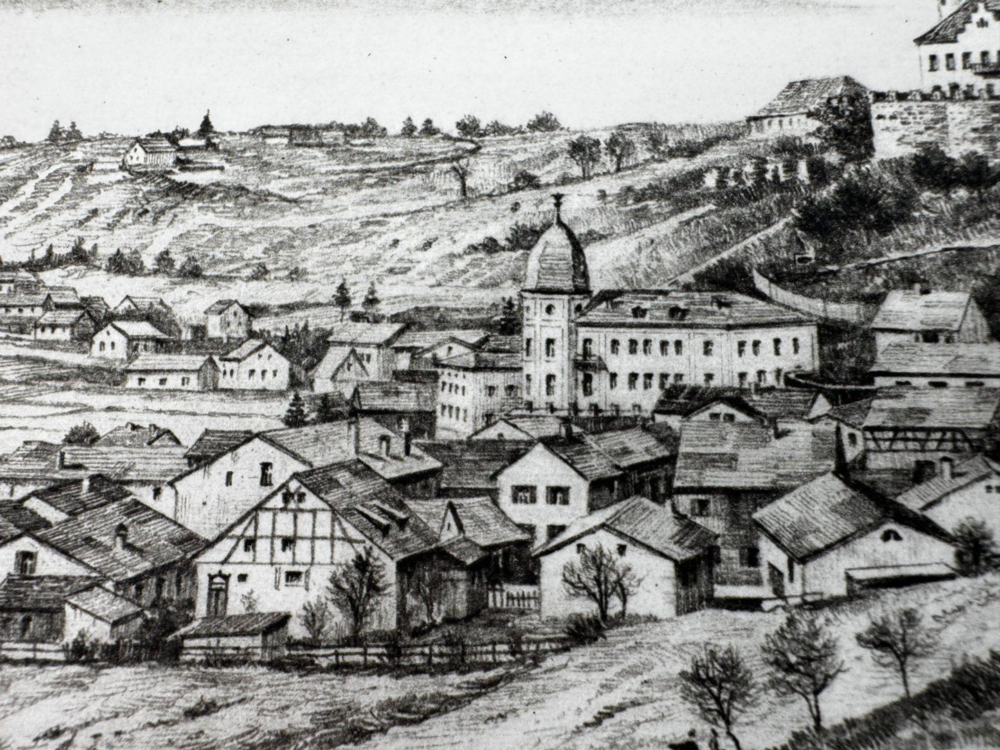 * HEINZ WEHLISCH ORIGINAL RADIERUNG MÖHREN TREUCHTLINGEN ANSICHT