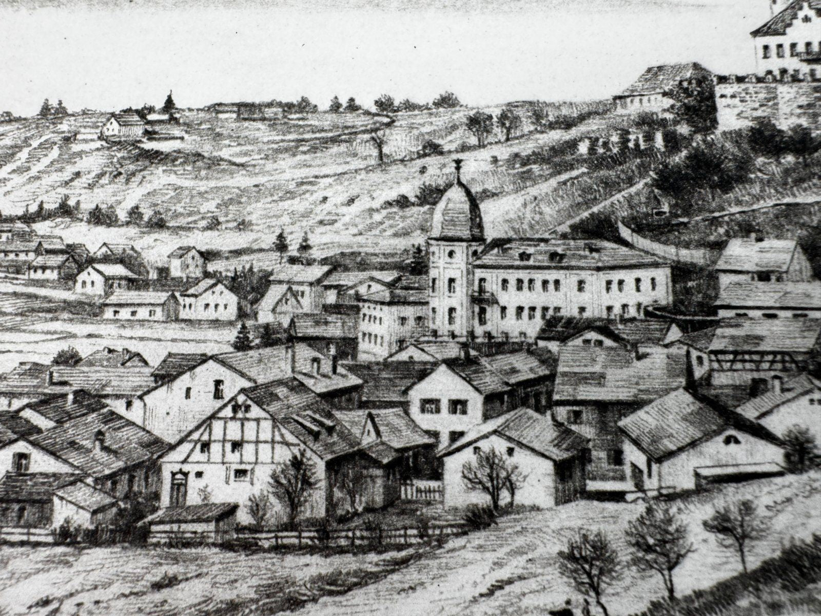 * HEINZ WEHLISCH ORIGINAL RADIERUNG MÖHREN TREUCHTLINGEN ANSICHT