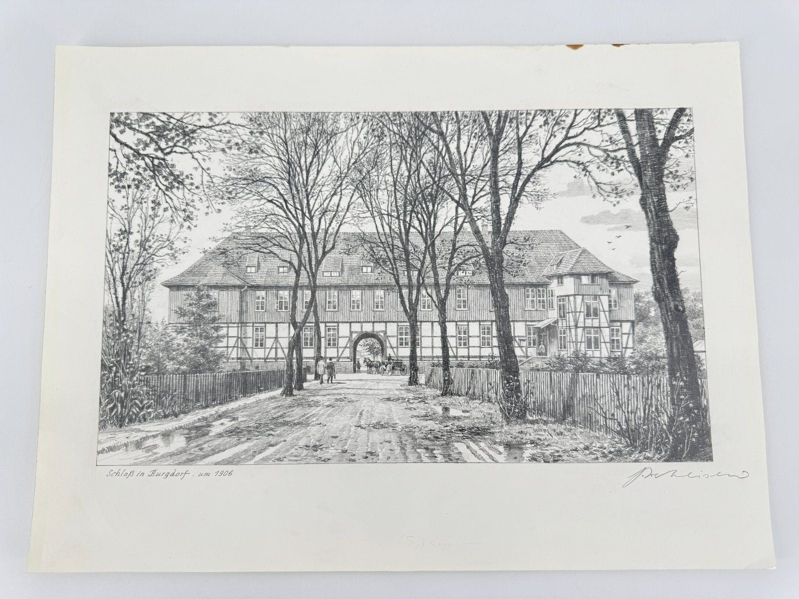* HEINZ WEHLISCH ZEICHNUNG SCHLOß IN BURGDORF UM 1906 ANSICHT SIGNIERT