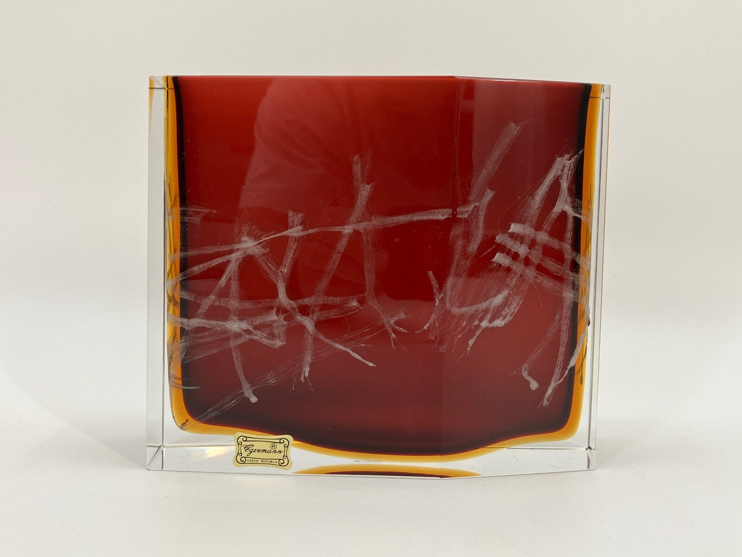 * PAVEL HLAVA VASE EGERMAN EXBOR STUDIO GLAS CZECH SOMMERSO 60er 70er
