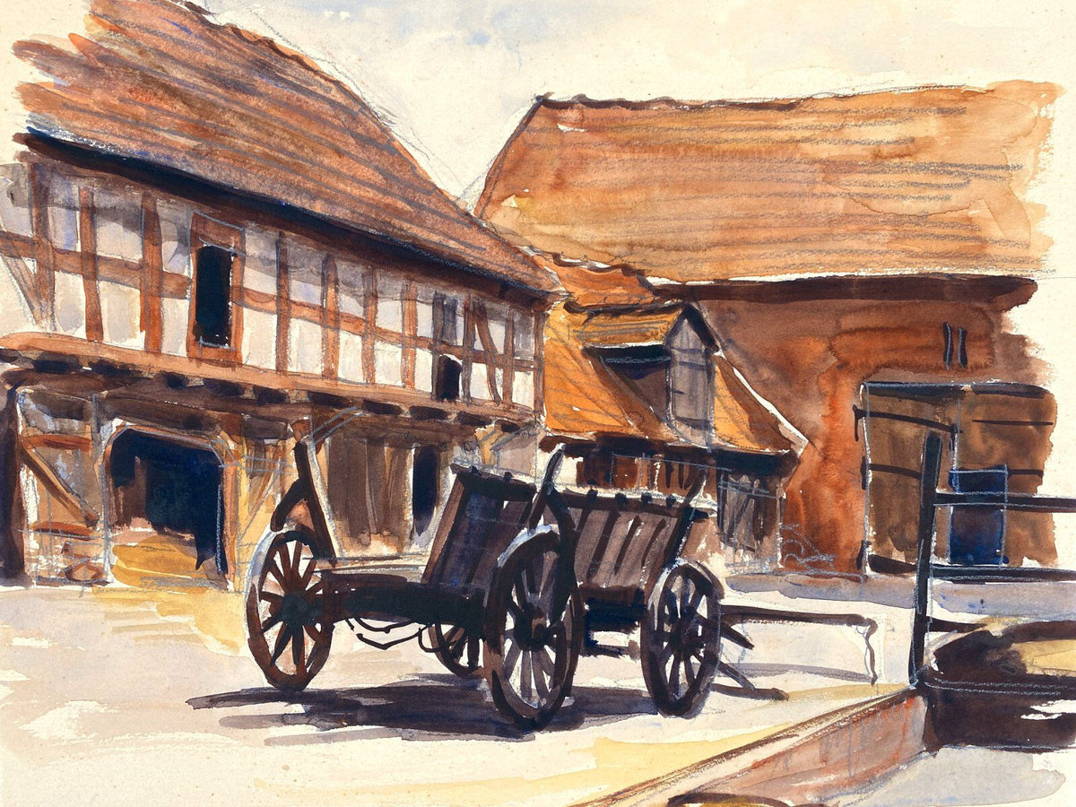 *GEMÄLDE ERWIN Z BAUERNHOF HEUWAGEN OBERSDORF 1937 SIGNIERT MALEREI VINTAGE