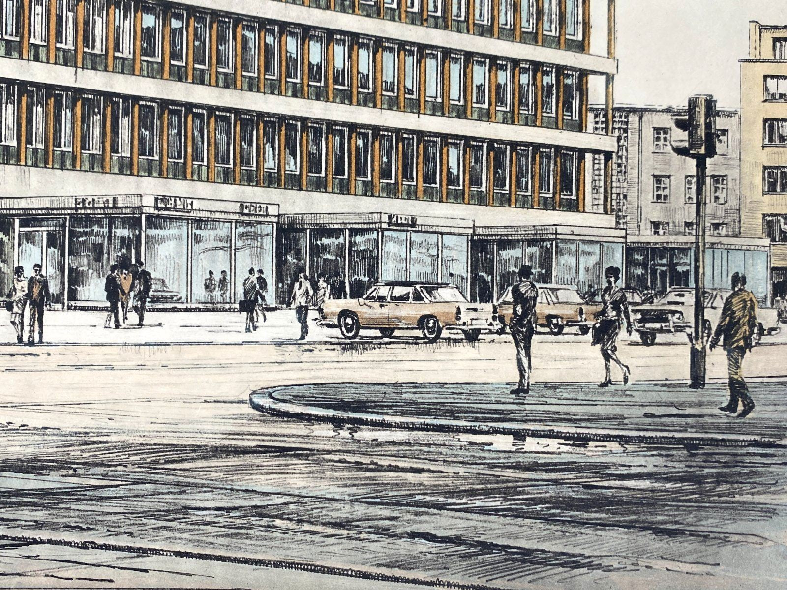 *1v2 GRAFIK HEINZ WEHLISCH LANDESBANK MAINZ VINTAGE OFFSET-LITHO
