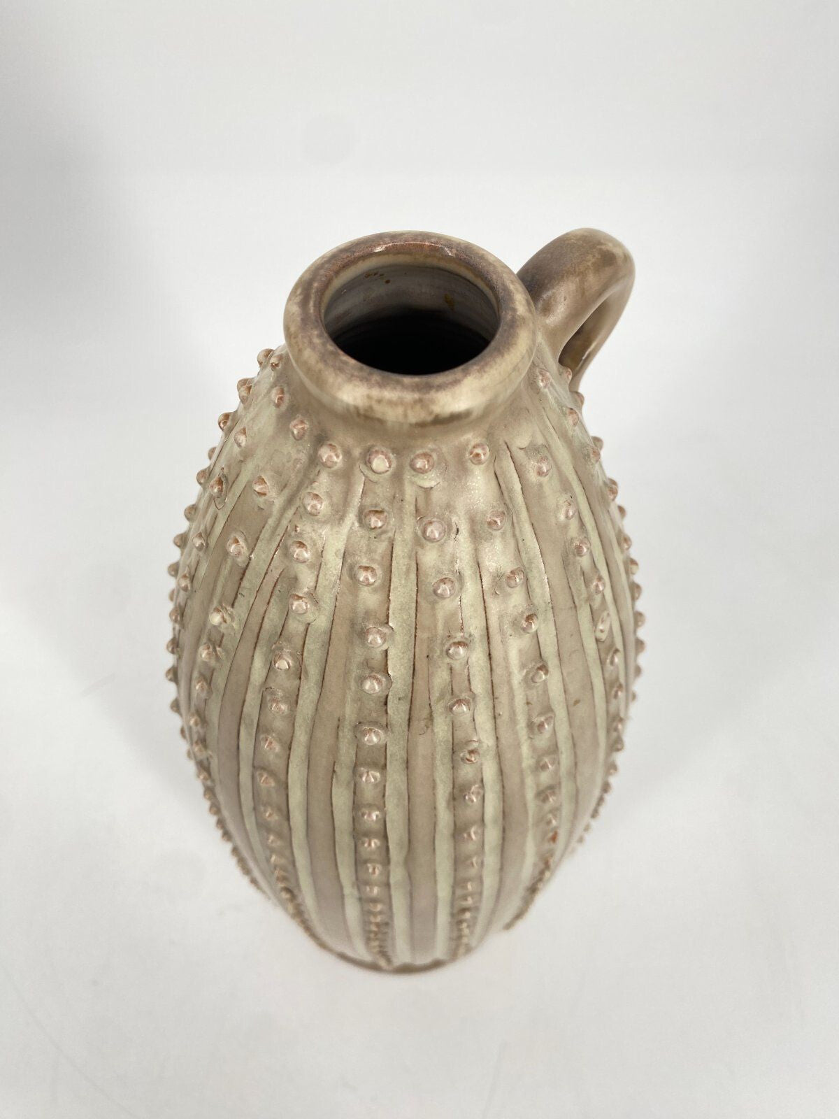 * VASE KERAMIK STUDIOKERAMIK VINTAGE GROß BEIGE FLASCHE