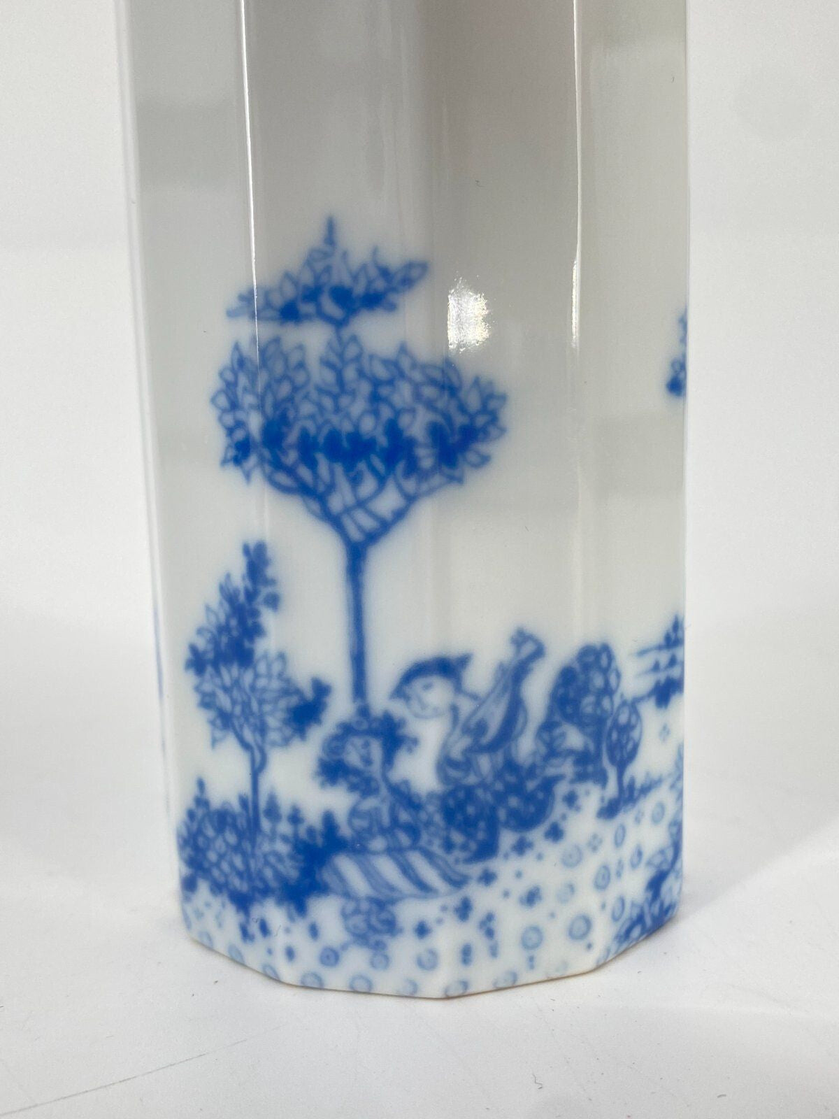 * ROSENTHAL POLYGON SERENADE VASE BJÖRN WIINBLAD WEIß BLAU 15CM