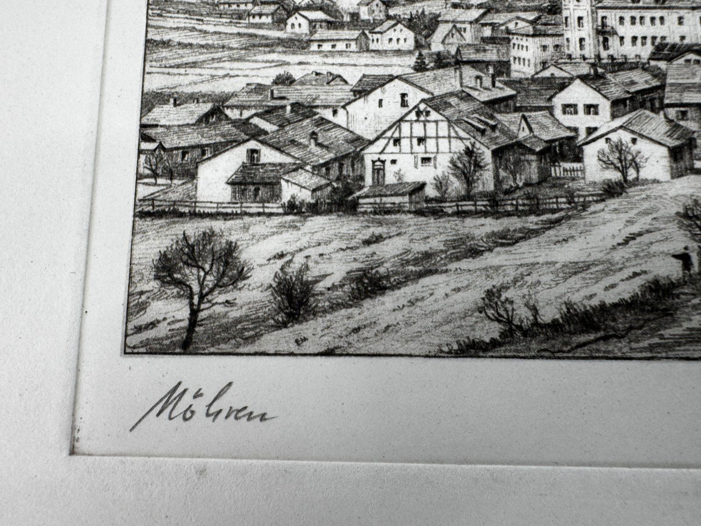 * HEINZ WEHLISCH ORIGINAL RADIERUNG MÖHREN TREUCHTLINGEN ANSICHT