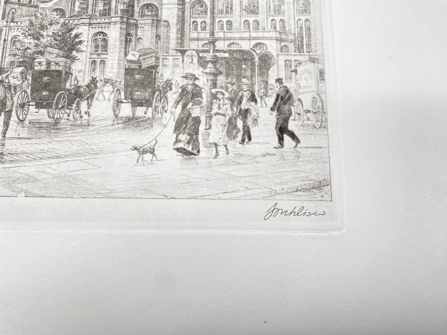 HEINZ WEHLISCH RADIERUNG BERLIN STETTINER BAHNHOF UM 1908 SIGNIERT
