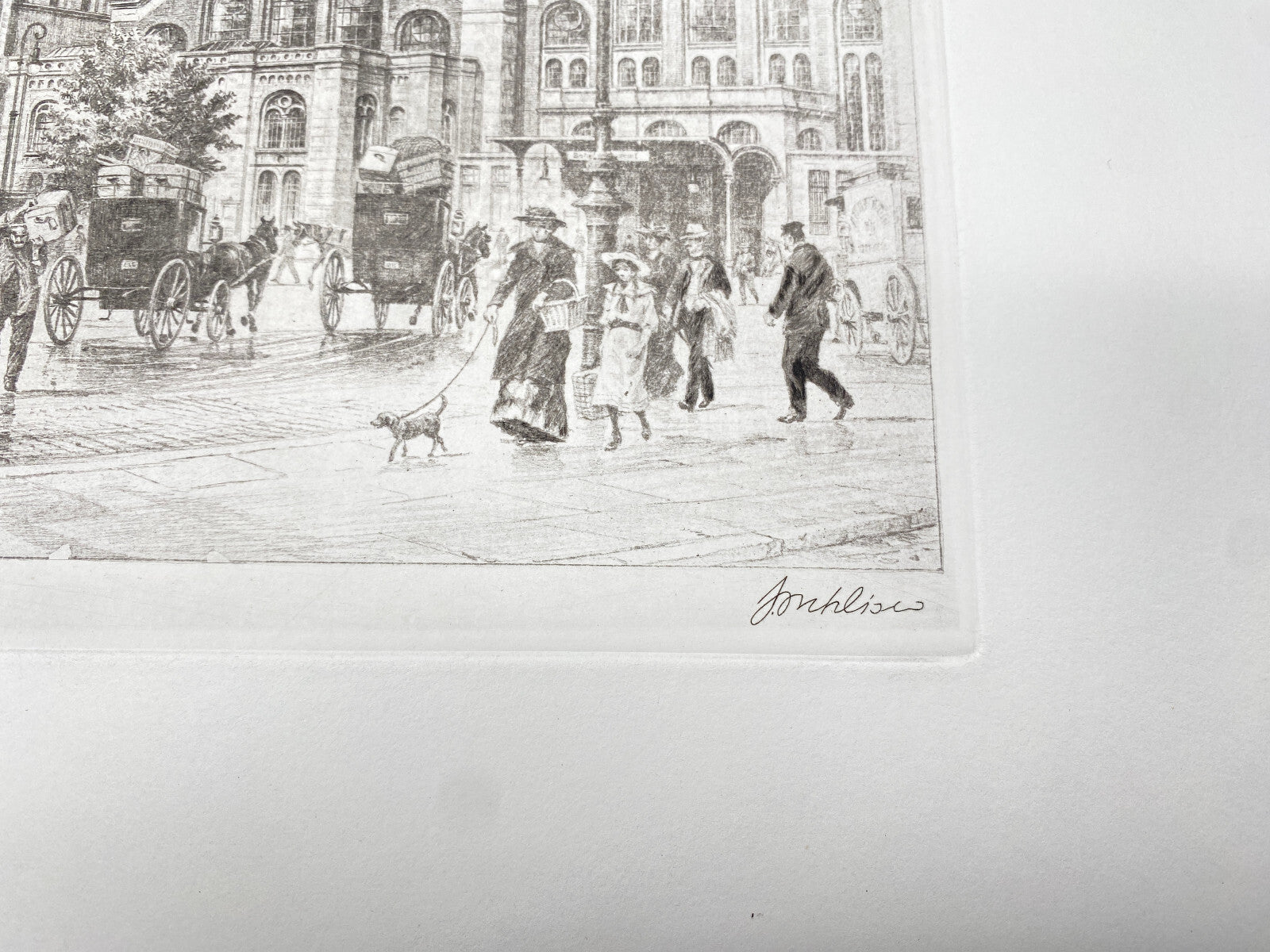 HEINZ WEHLISCH RADIERUNG BERLIN STETTINER BAHNHOF UM 1908 SIGNIERT
