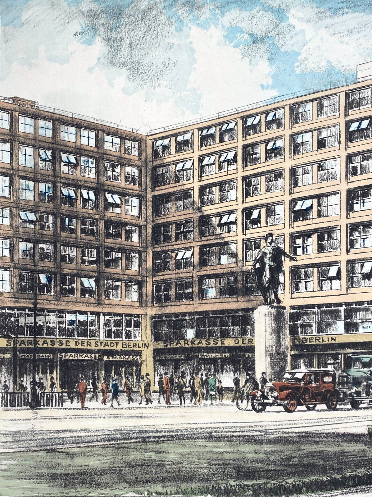 * GRAFIK LITHOGRAFIE HEINZ WEHLISCH BERLIN ALEXANDERPLATZ 1930