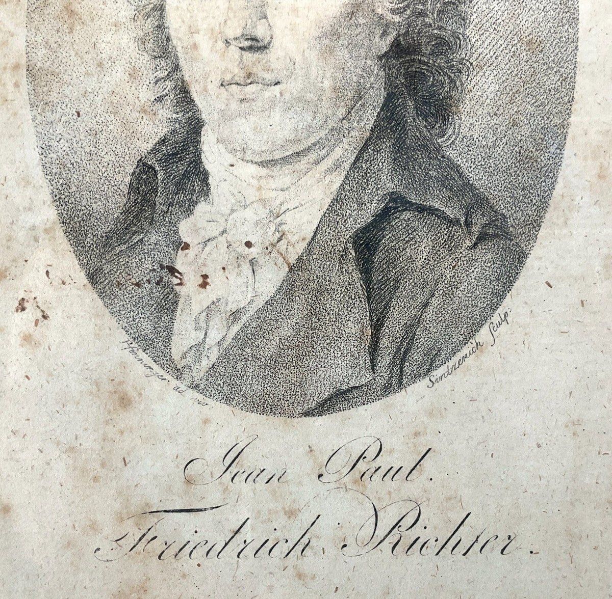*5x RADIERUNG JEAN PAUL FRIEDRICH RICHTER GERAHMT ANTIK 19.JH