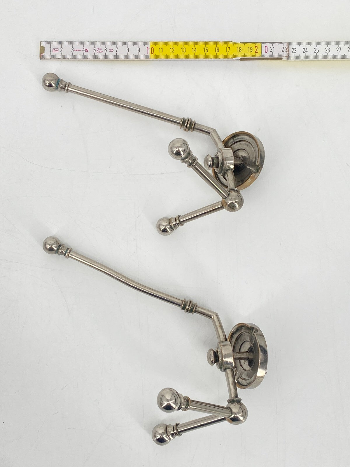 * 2 x KLEIDERHAKEN GARDEROBENHAKEN WANDHAKEN HAKEN SILBER ART DECO