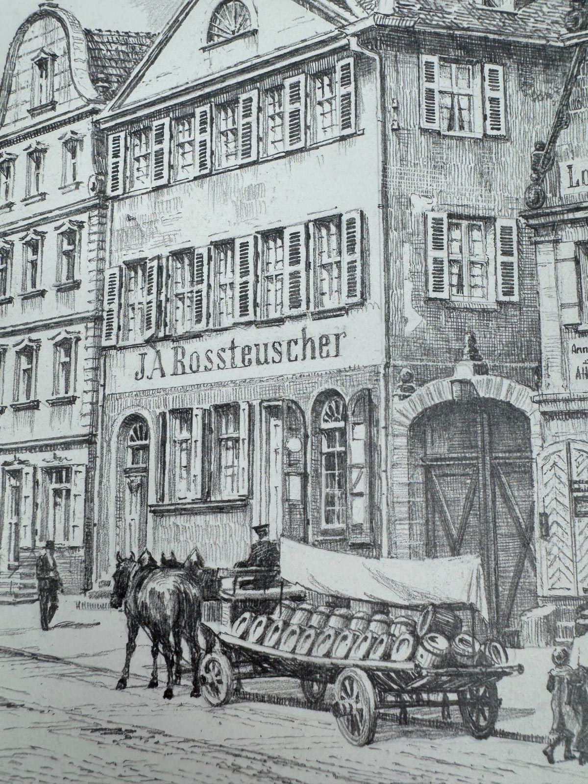 * HEINZ WEHLISCH ZEICHNUNG FÜRTH MARKT ANSICHT SIGNIERT