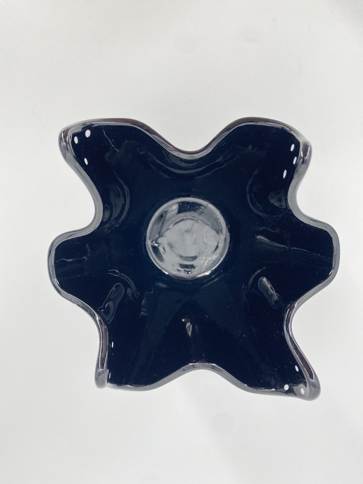 * BAGLEY POLKA DOT FAZZOLETTO VASE SCHWARZ WEIßE PUNKTE VINTAGE  ENGLAND
