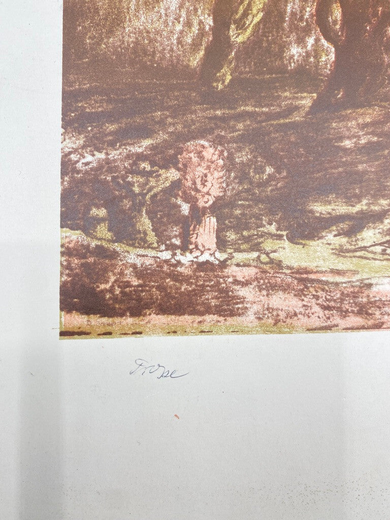 * KUNSTDRUCK ZEICHNUNG STILLEBEN ABSTRAKT VANITAS ROT GRÜN DRUCK PROBE SIGNIERT