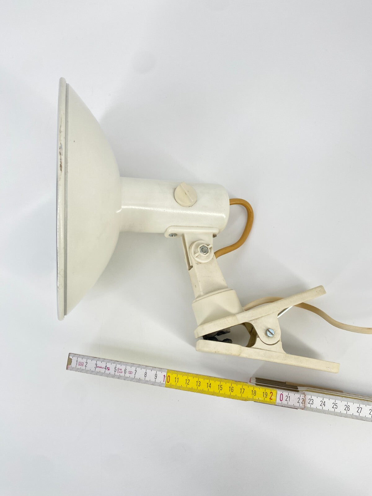 * KLEMMLAMPE SPOT CREME WEIß CHROM FACETTIERT VINTAGE 60ER 70ER