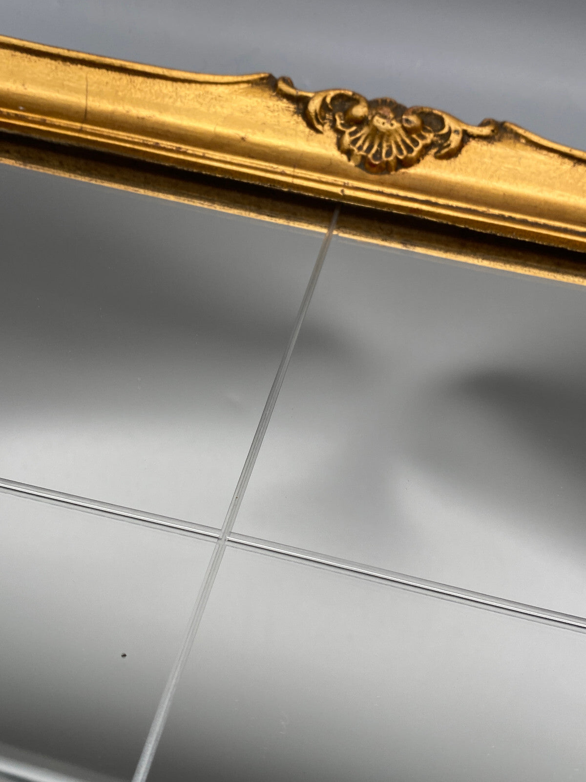 KLEINER BAROCKSPIEGEL STIL MÖBEL GOLD RAHMEN FACETTENSCHLIFF 46x35 cm