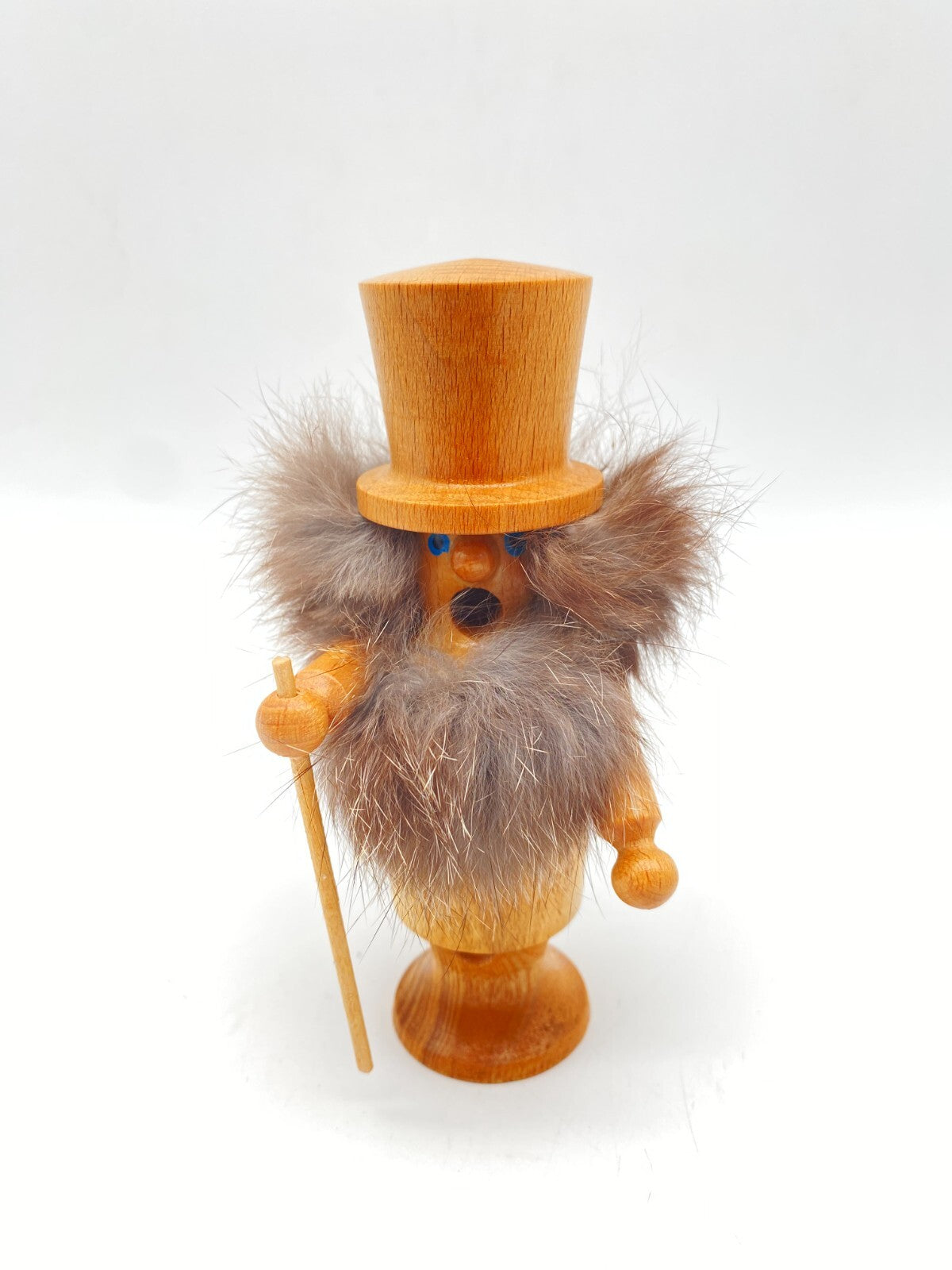 RÄUCHERMANN RÄUCHERMÄNNCHEN MIT FELL ERZGEBIRGE EDELMANN 14CM AUS SAMMLUNG