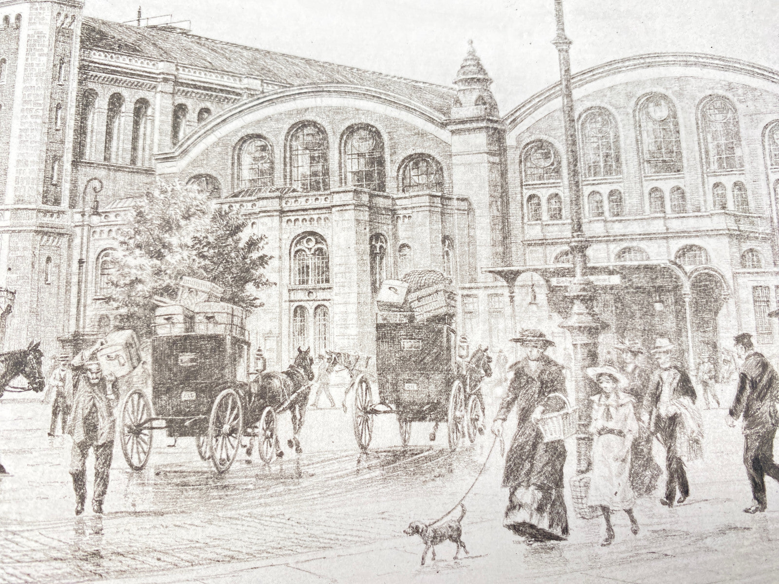 HEINZ WEHLISCH RADIERUNG BERLIN STETTINER BAHNHOF UM 1908 SIGNIERT