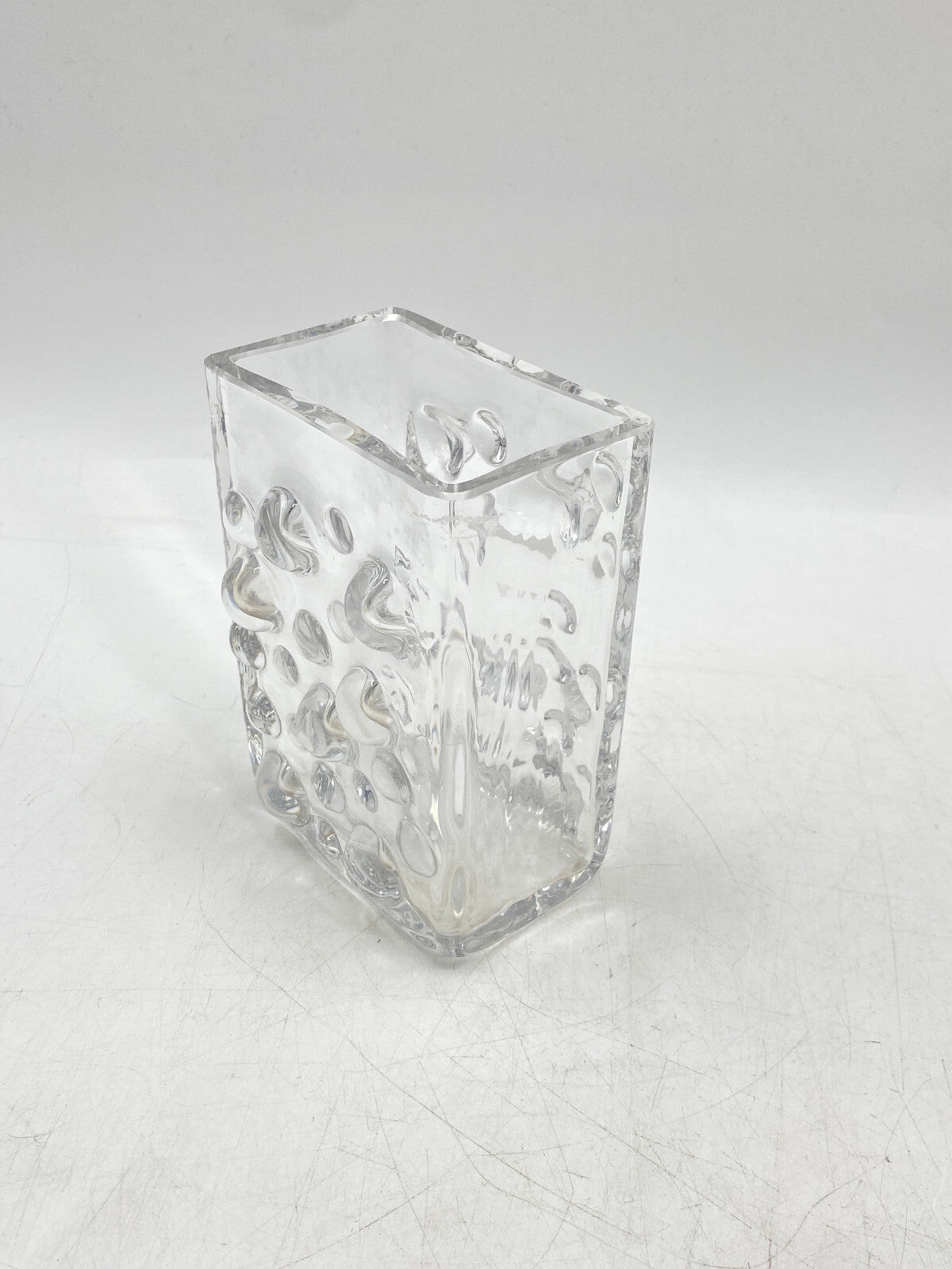 * WMF ERICH JACHMANN BUBBLE VASE GLASVASE GLAS NOPPEN BLOCKVASE VINTAGE 60ER