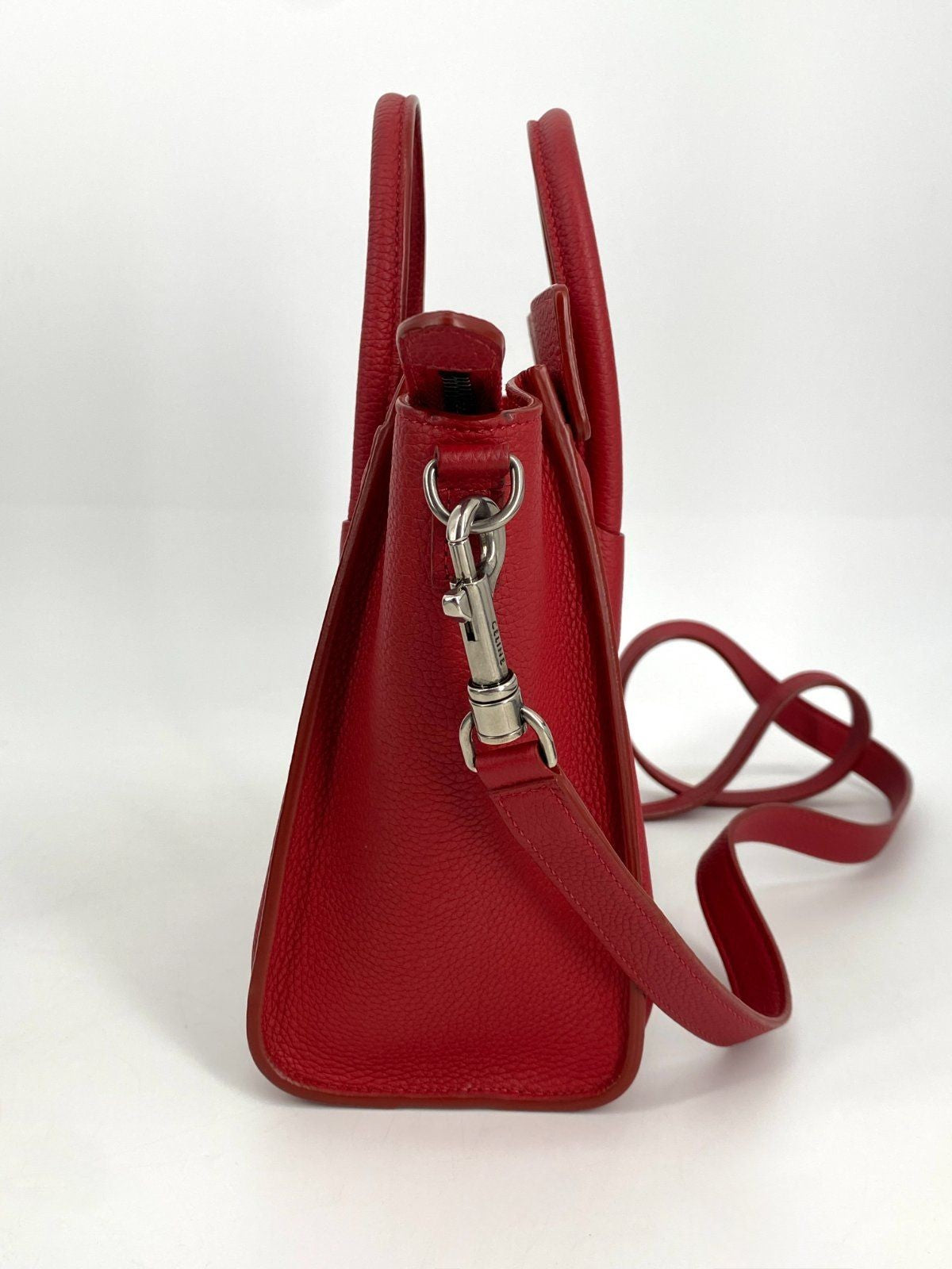 *HANDTASCHE CÉLINE LUGGAGE NANO LEDER POP RED SCHULTERRIEMEN ITAL