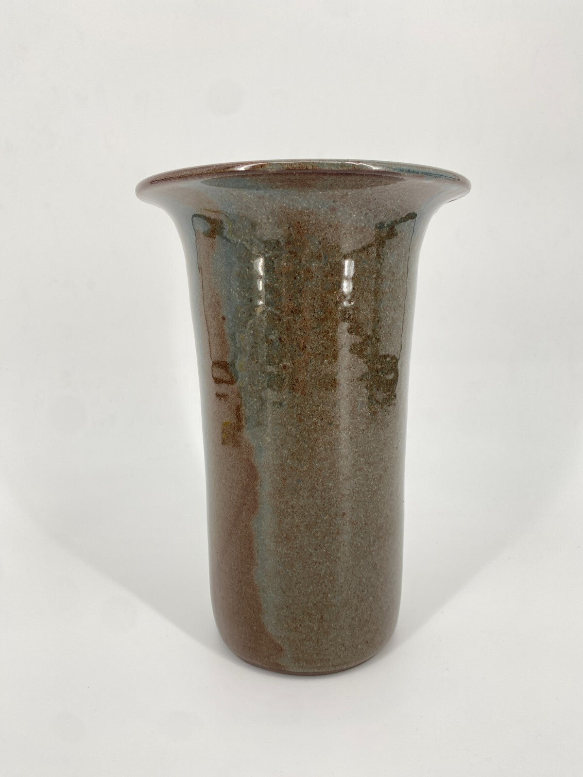* STUDIO KERAMIK KELCH VASE BRAUN GRÜN 24,5CM MID CENTURY VINTAGE DANISH