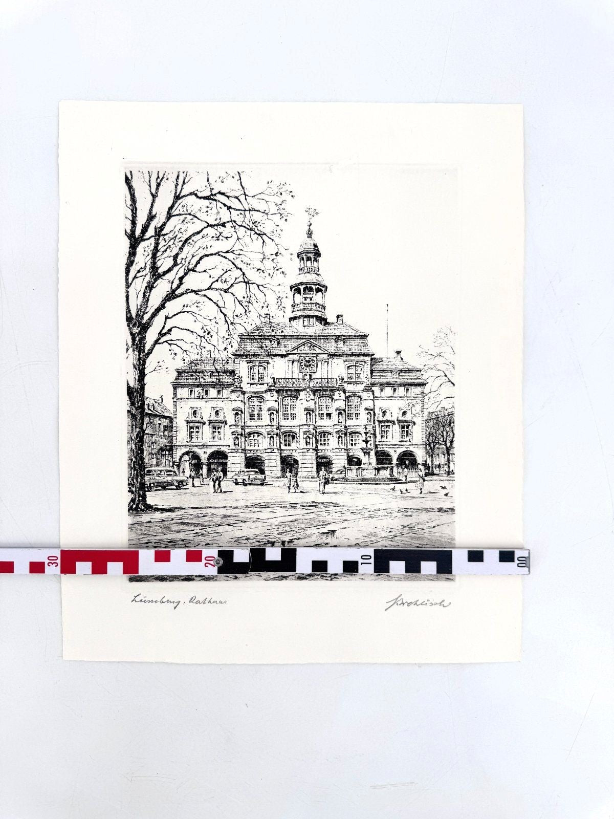* GRAFIK DRUCKGRAFIK LÜNEBURG RATHAUS 50ER ANSICHT WEHLISCH