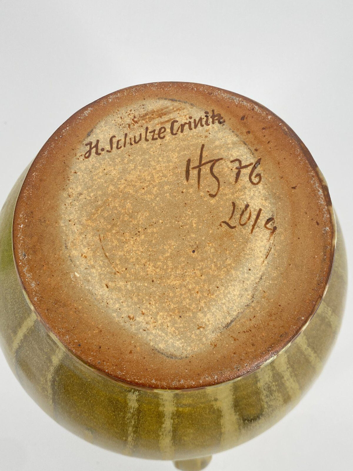*STUDIO KERAMIK KRUG VASE H. SCHULZE CRINITZ GELB LAUFGLASUR 70ER FAT LAVA