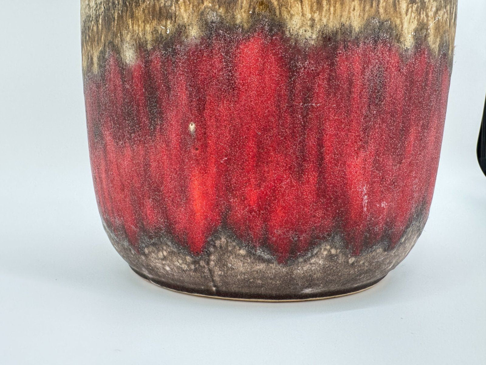 SCHEURICH FAT LAVA BODENVASE STUDIOKERAMIK ROT BRAUN W GERMANY