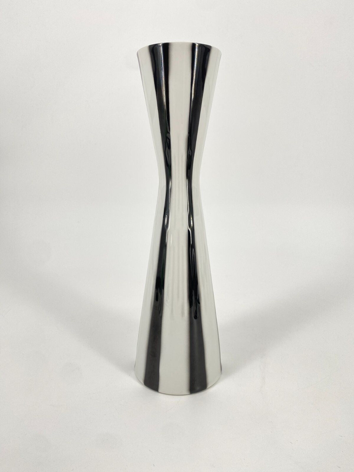 * VASE ZEH SCHERZER PORZELLAN MID CENTURY SCHWARZ WEIß 50ER 60ER