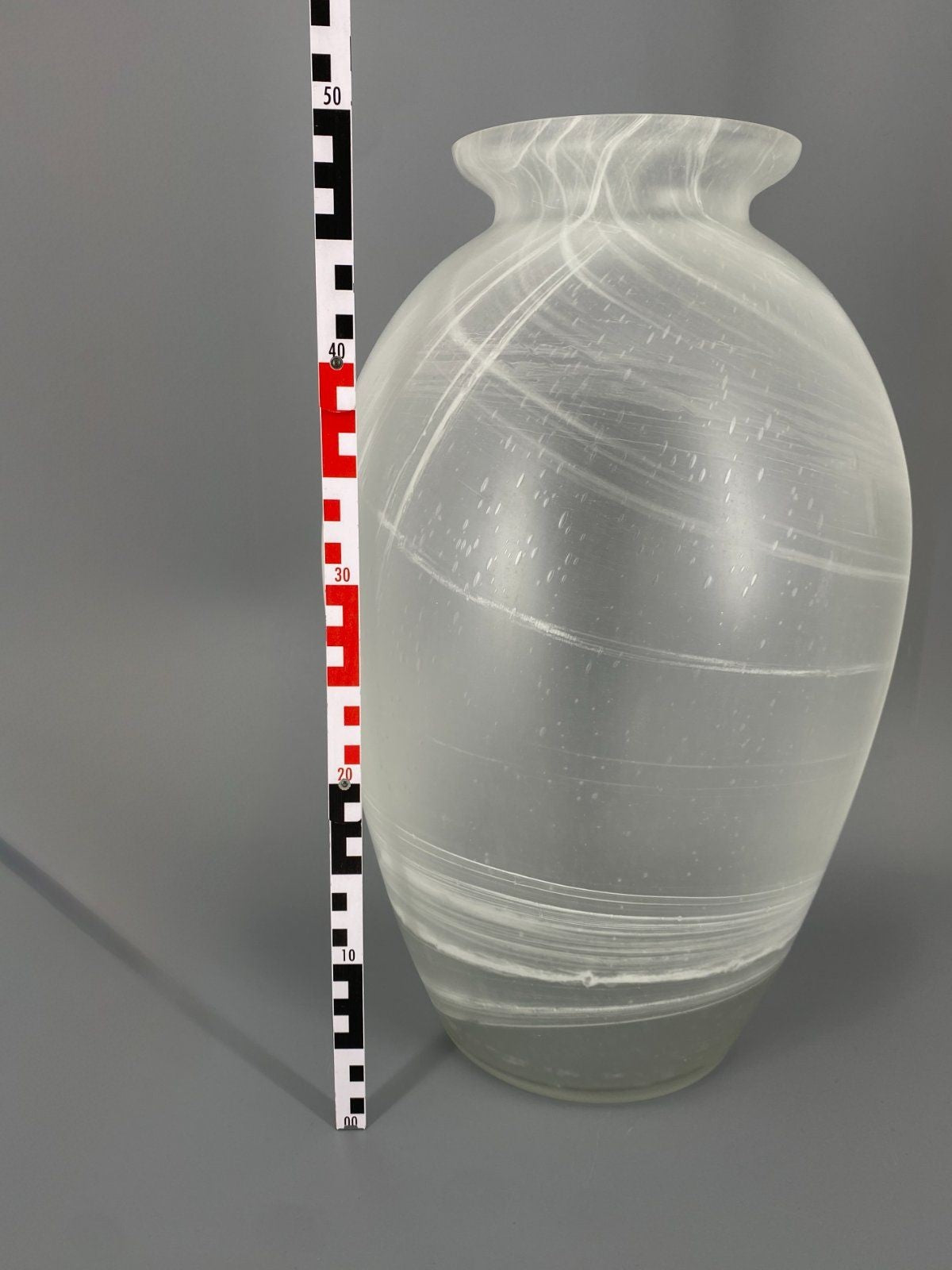 * BODENVASE GLAS WIRBEL VINTAGE DESIGN BLUMENVASE H:49 cm 70er