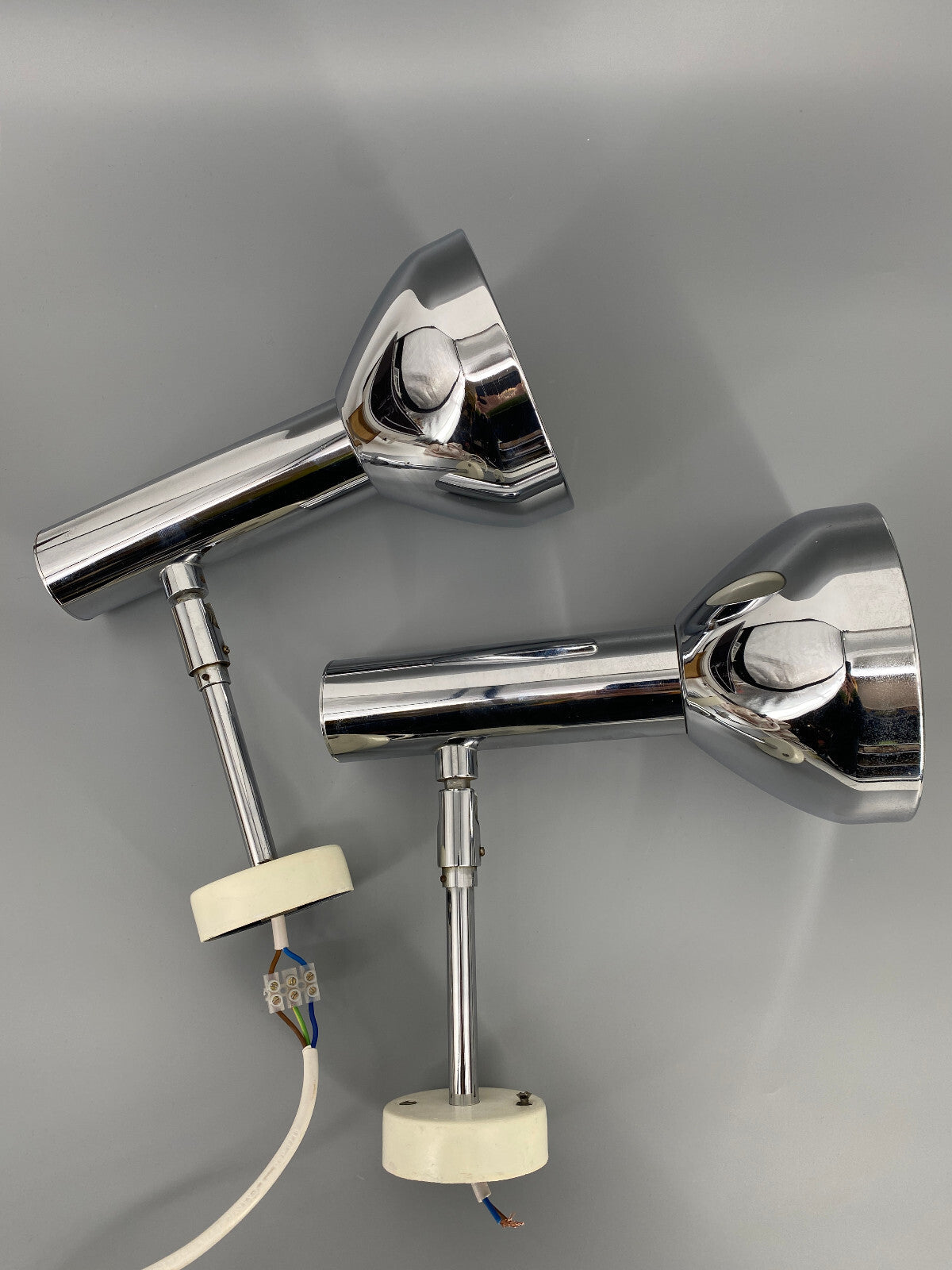* 2x WANDLAMPEN COSACK DECKE SPOT CHROM 60ER MID CENTURY